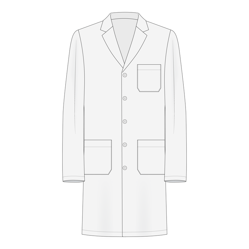 ラボラトリーコート（ドクターコート）(laboratory coat,doctor coat)のイラスト
