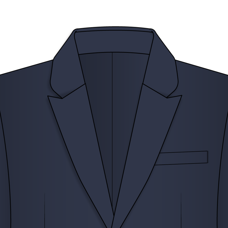 フィッシュマウスラペルカラー(fish mouth lapel)のイラスト