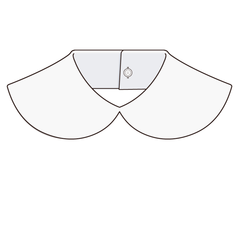 アタッチドカラー(attached collar)のイラスト