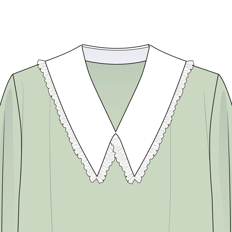 フリルカラー(frill collar)のイラスト