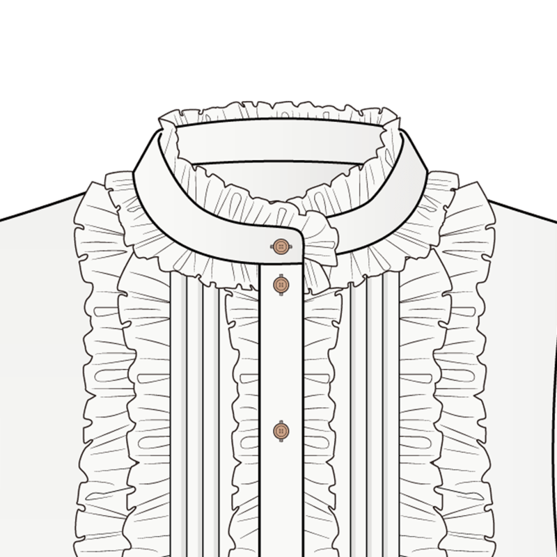 フリルスタンドカラー(frill stand collar)のイラスト