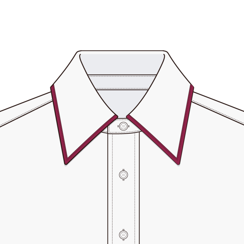 フレームドカラー(framed collar,trimming collar)のイラスト