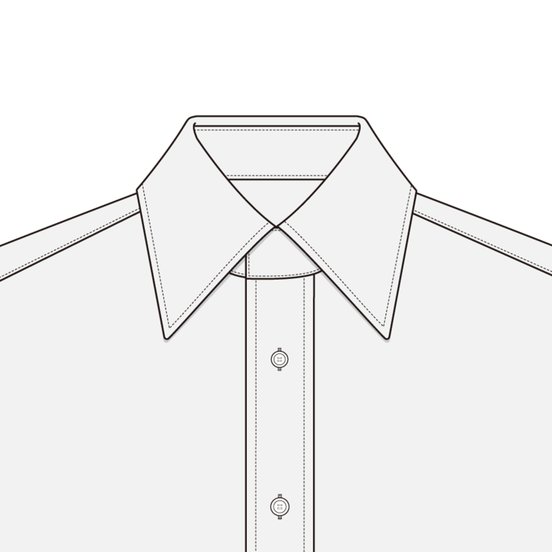 プレスマンフロント(pressman front,pressman shirt collar)のイラスト