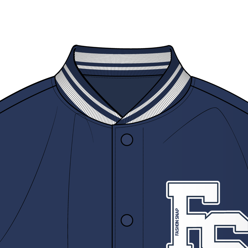 ベースボールカラー(baseball collar)のイラスト