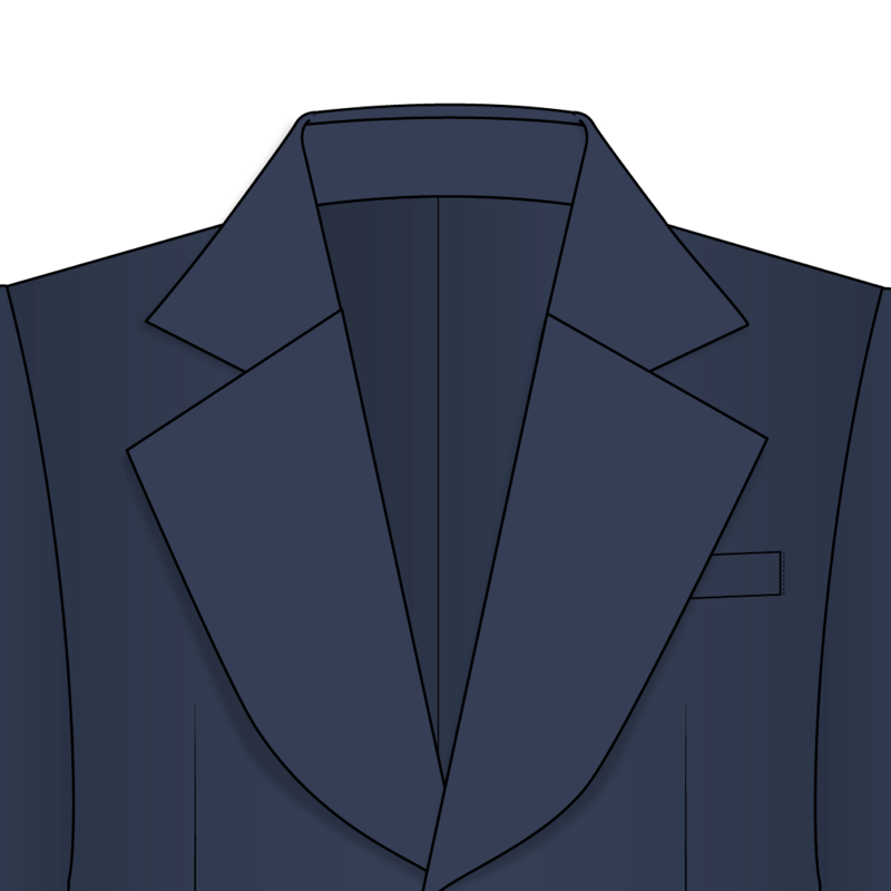 ベリードラペル(bellied lapel)のイラスト