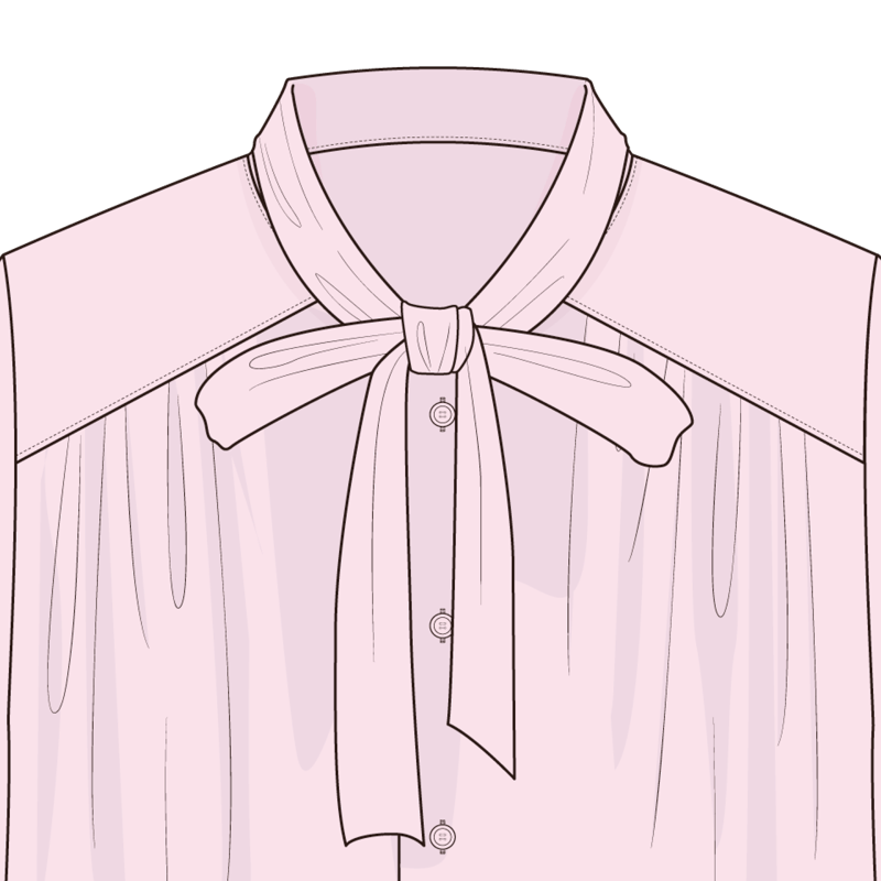 ボウカラー(bow collar)のイラスト