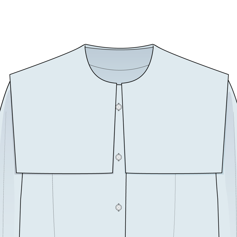 ボックスカラー(box collar)のイラスト