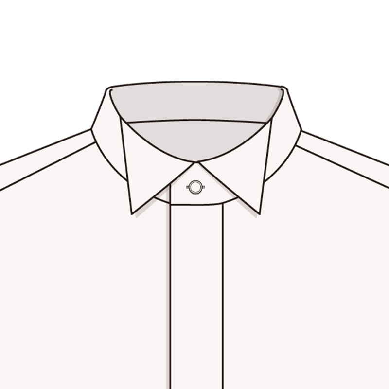 ウイングカラー(wing collar)のイラスト