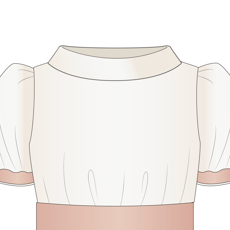 ロールカラー(roll collar)のイラスト