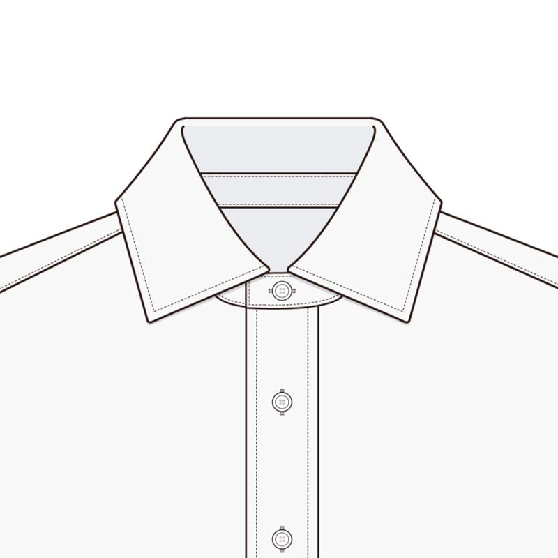 ワイドスプレッドカラー(wide spread collar,wide color)のイラスト