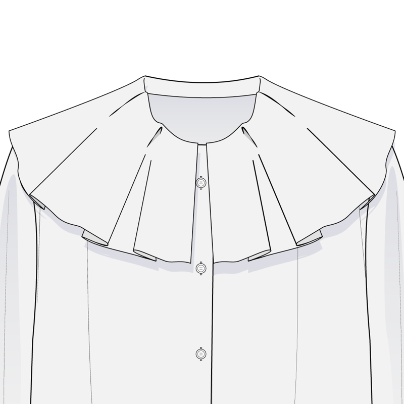 カスケードカラー(cascade collar)のイラスト