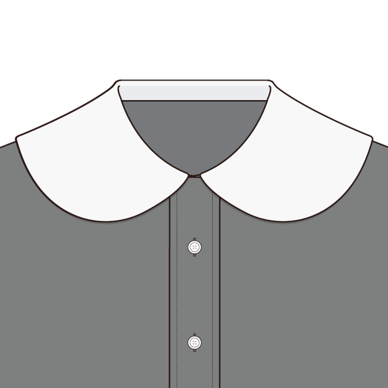 フラットカラー(flat collar)のイラスト