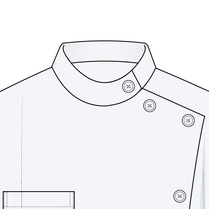 サイドオープンスタンドカラー(side open stand collar)のイラスト