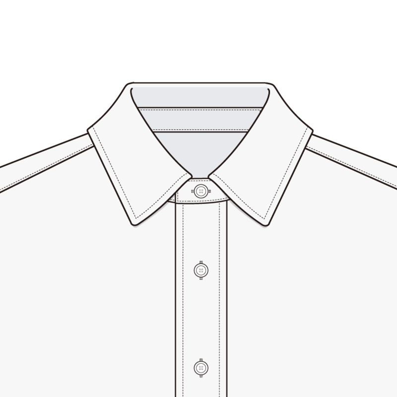 ショートポイントカラー(short point collar)のイラスト