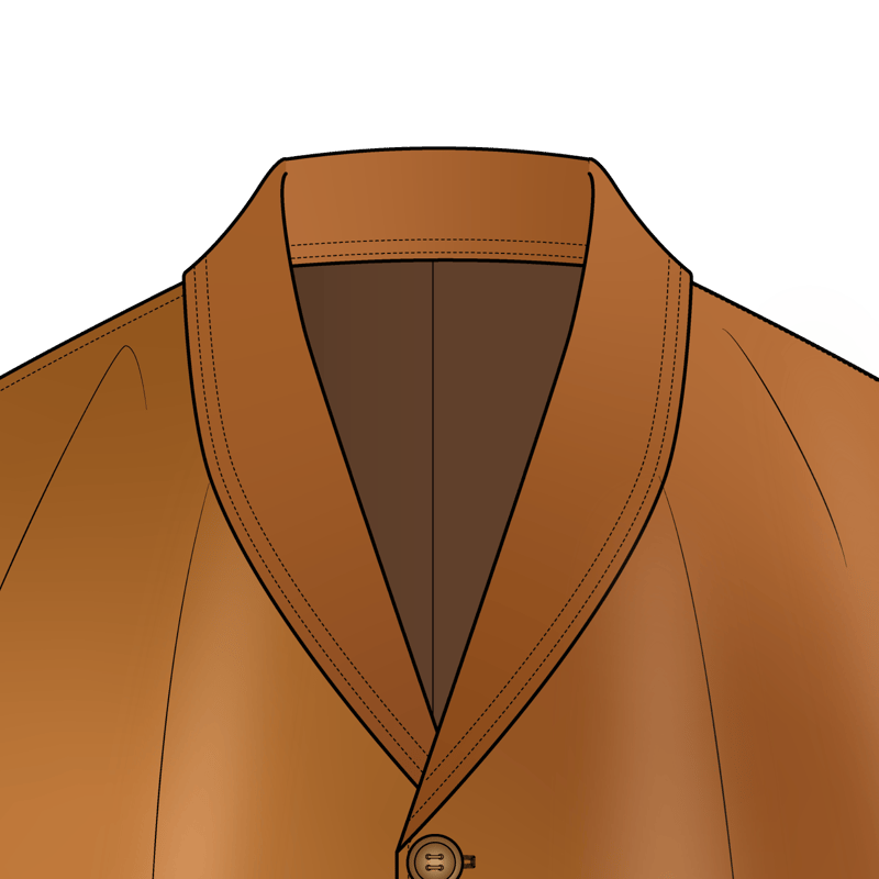 ショールカラー(shawl collar)のイラスト