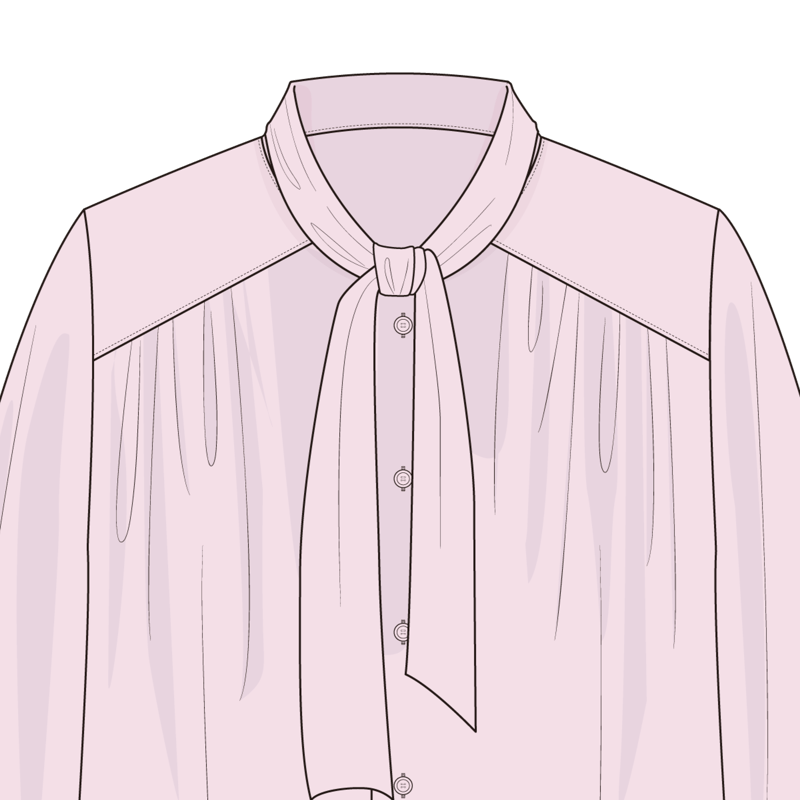 タイカラー(tie collar)のイラスト