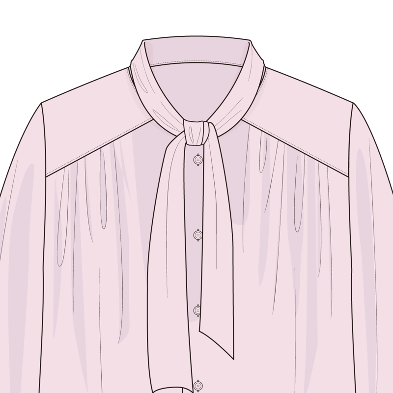 スカーフカラー(scarf collar)のイラスト