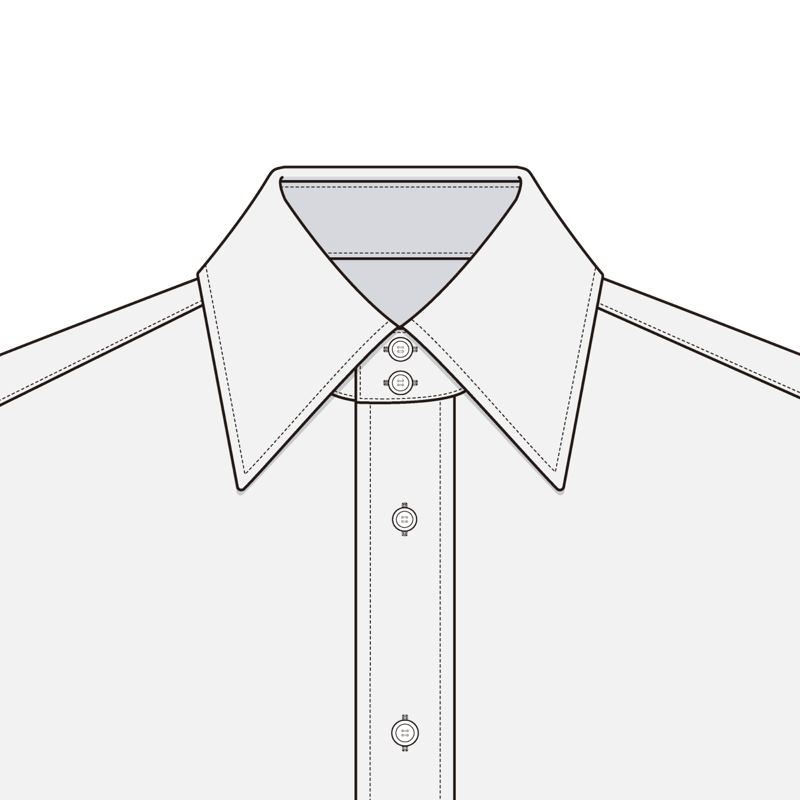 タブカラー(tab collar)のイラスト