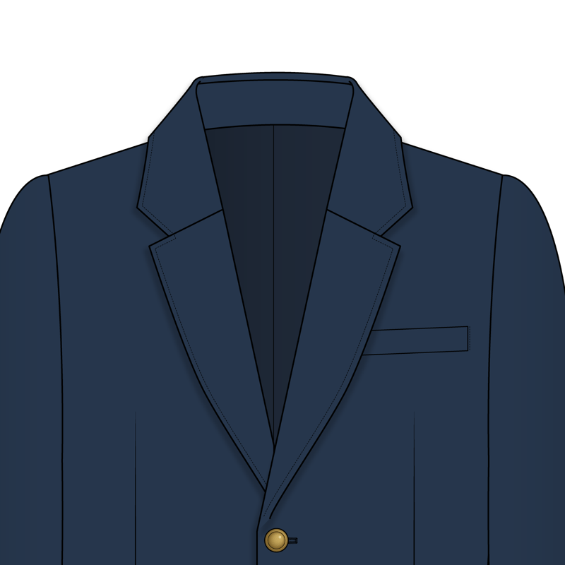 テーラードカラー(tailored collar)のイラスト