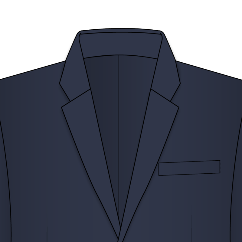 ナローラペル(narrow lapel)のイラスト