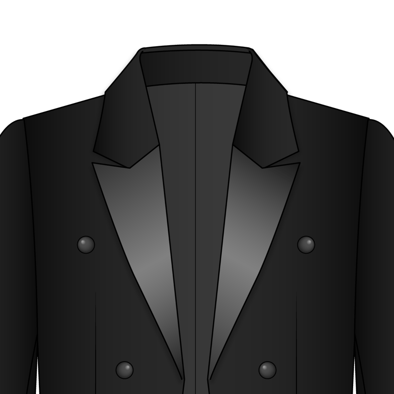 ピークドラペルカラー(peaked lapel collar)のイラスト