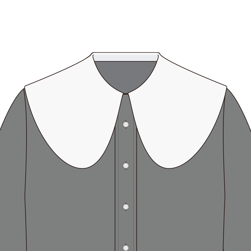 ピューリタンカラー(puritan collar)のイラスト