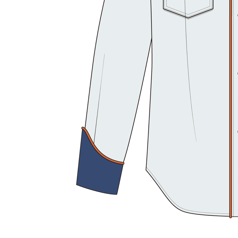 ウィングドカフス(winged cuffs,pointed cuffs)のイラスト