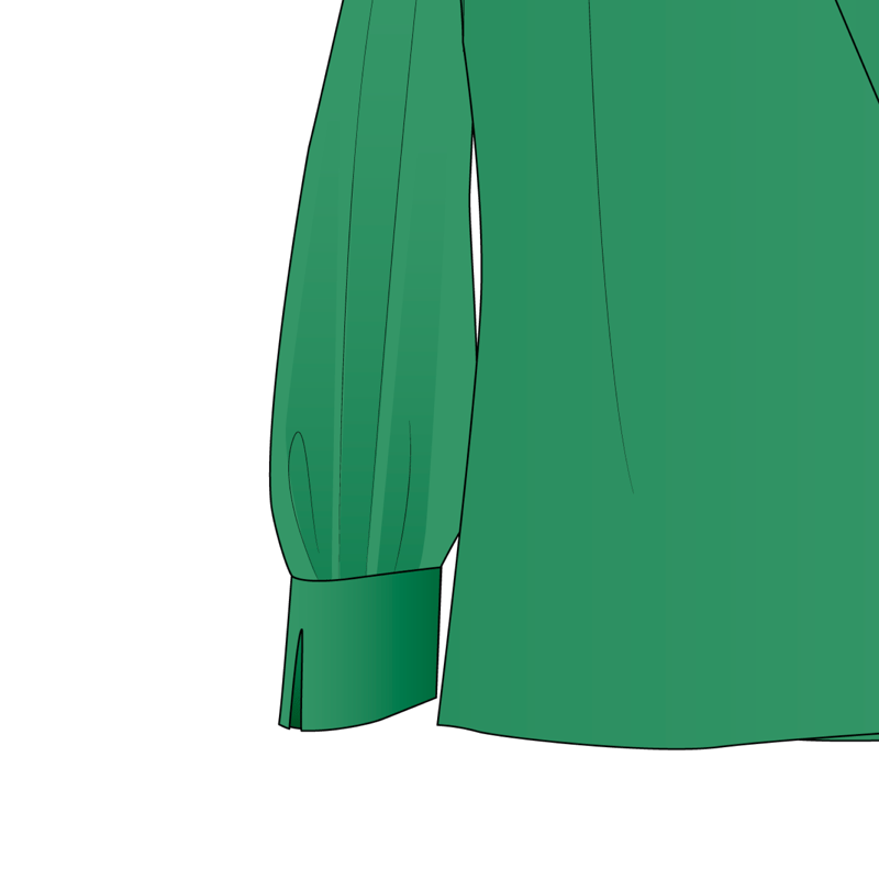 オープンカフス(open cuffs,slit cuffs)のイラスト