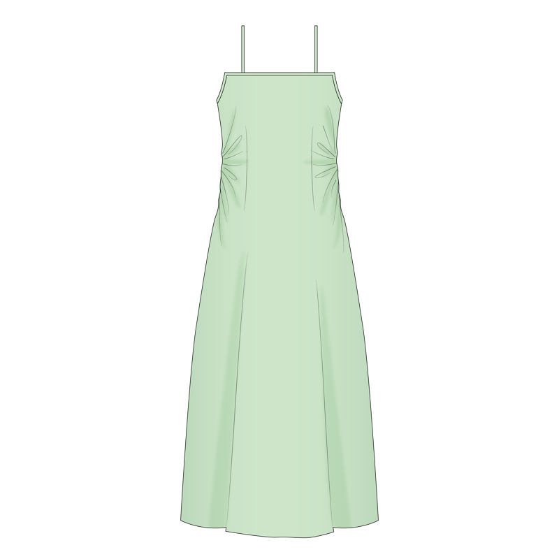 キャミソールワンピース(camisole one piece,camisole dress)のイラスト