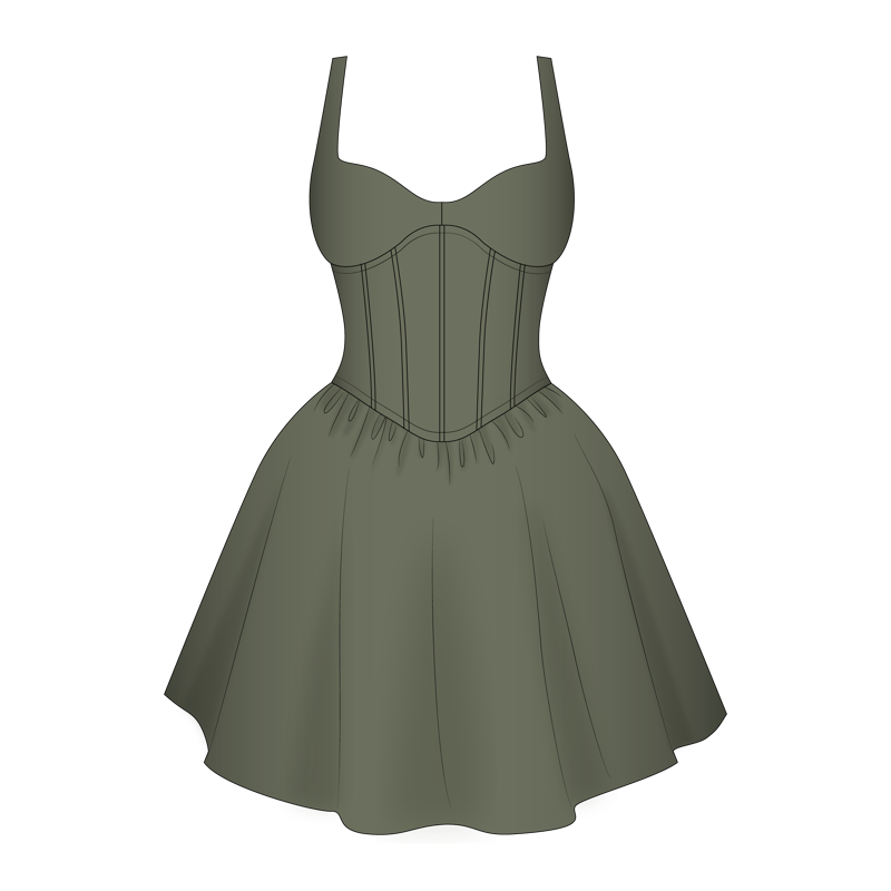 コルセットドレス(corset dress)のイラスト