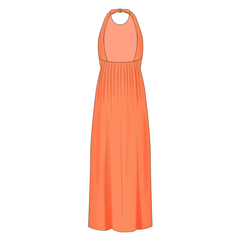 バックレスドレス(backless dress)のイラスト