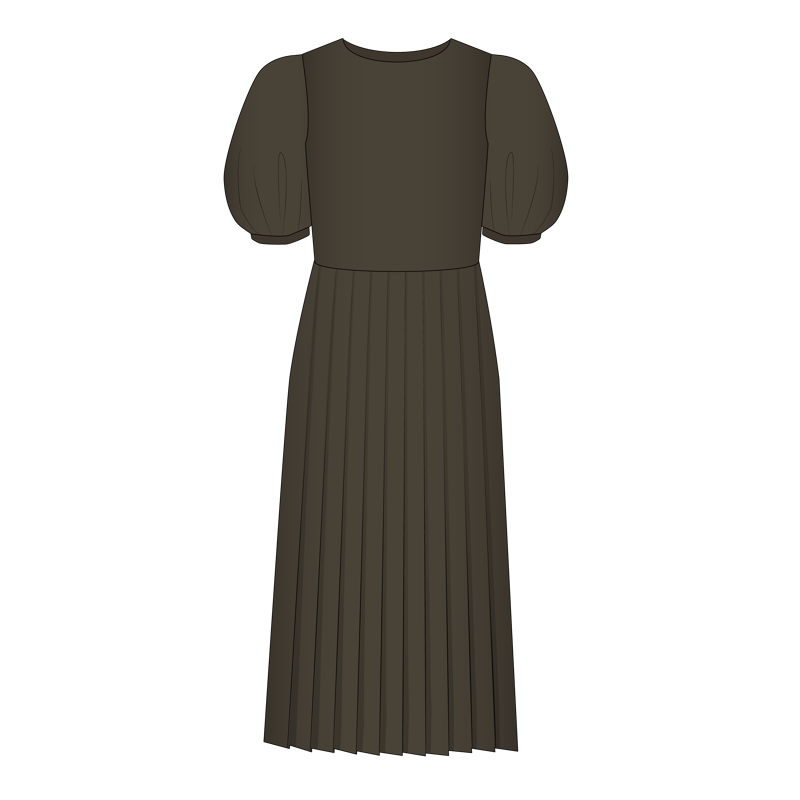 プリーツドレス(pleats dress)のイラスト