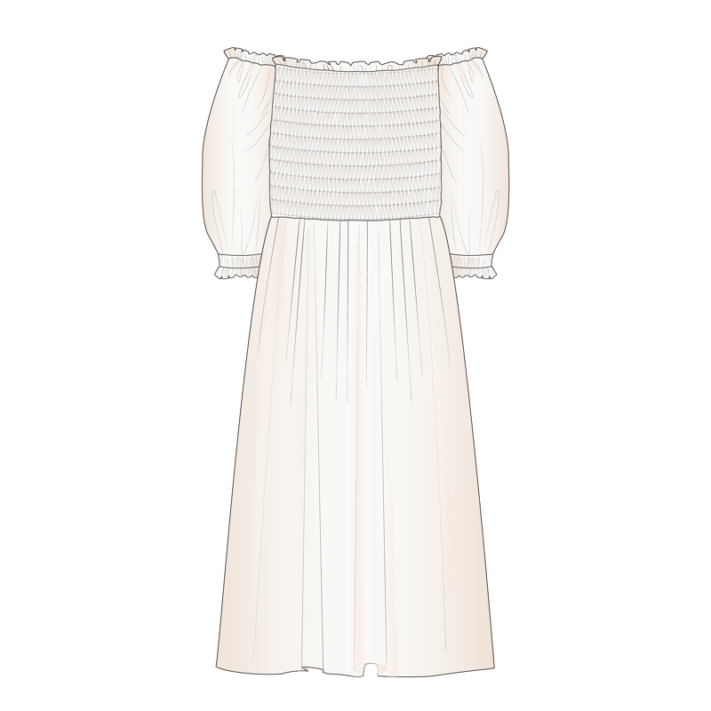 ペザントドレス(peasant dress)のイラスト