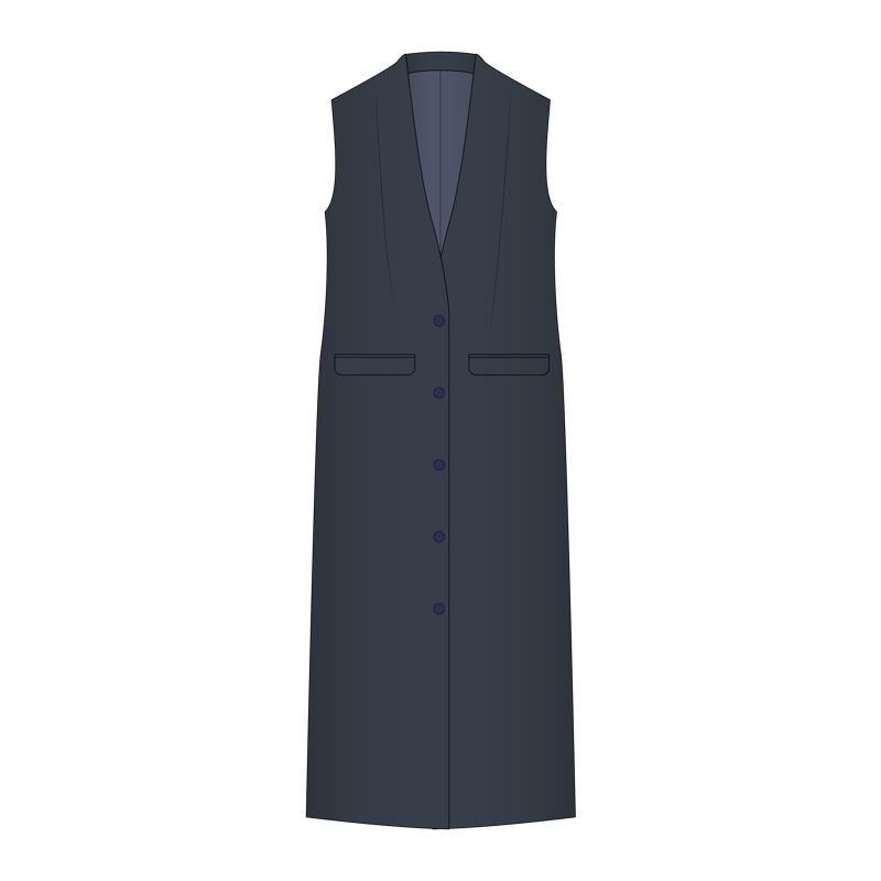ベストワンピース(vest one piece,veste dress)のイラスト