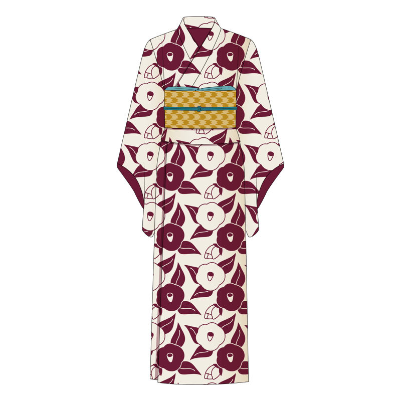 着物(kimono)のイラスト