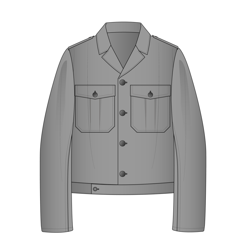 アイクジャケット(Ike jacket,Eisenhower jacket)のイラスト
