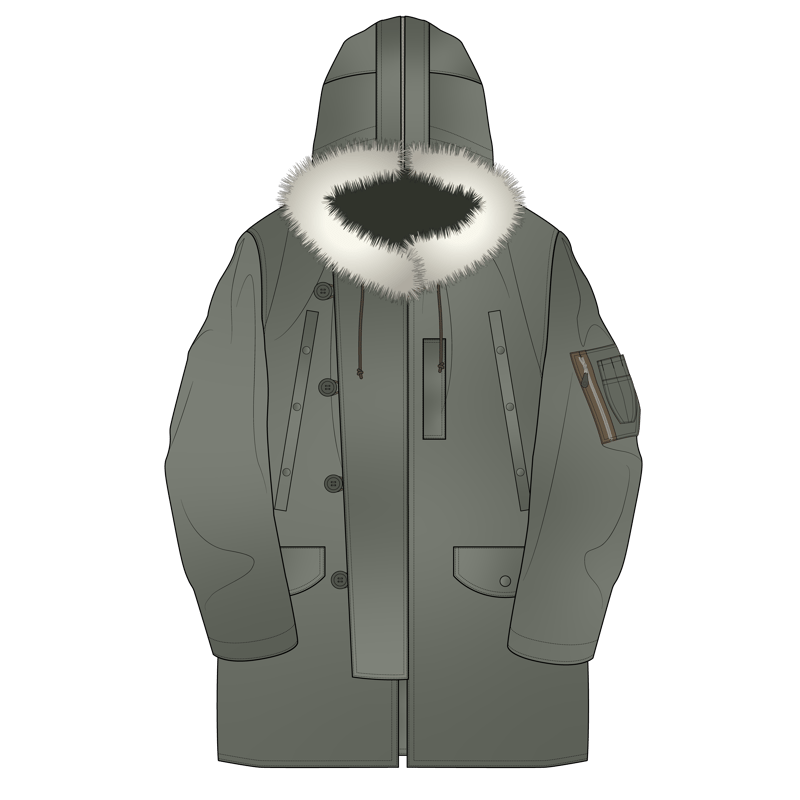 N-3Bジャケット(N-3B jacket)のイラスト
