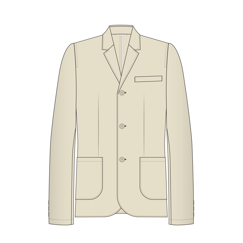 アンコンジャケット(unconstructed jacket,easy jacket)のイラスト