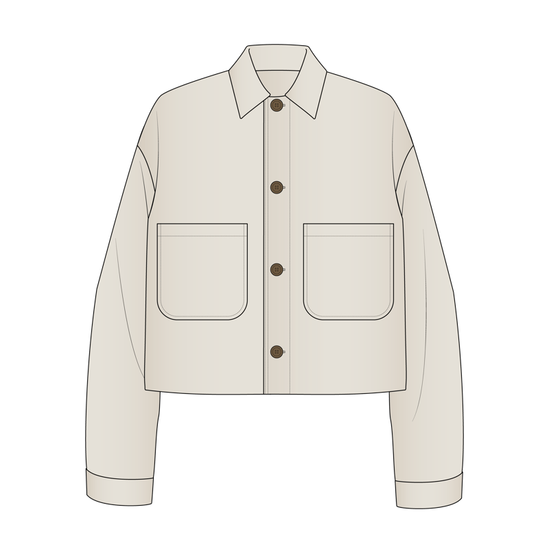 クロップトジャケット(cropped jacket)のイラスト