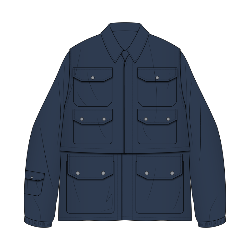 コンパーティブルジャケット(convertible jacket)のイラスト