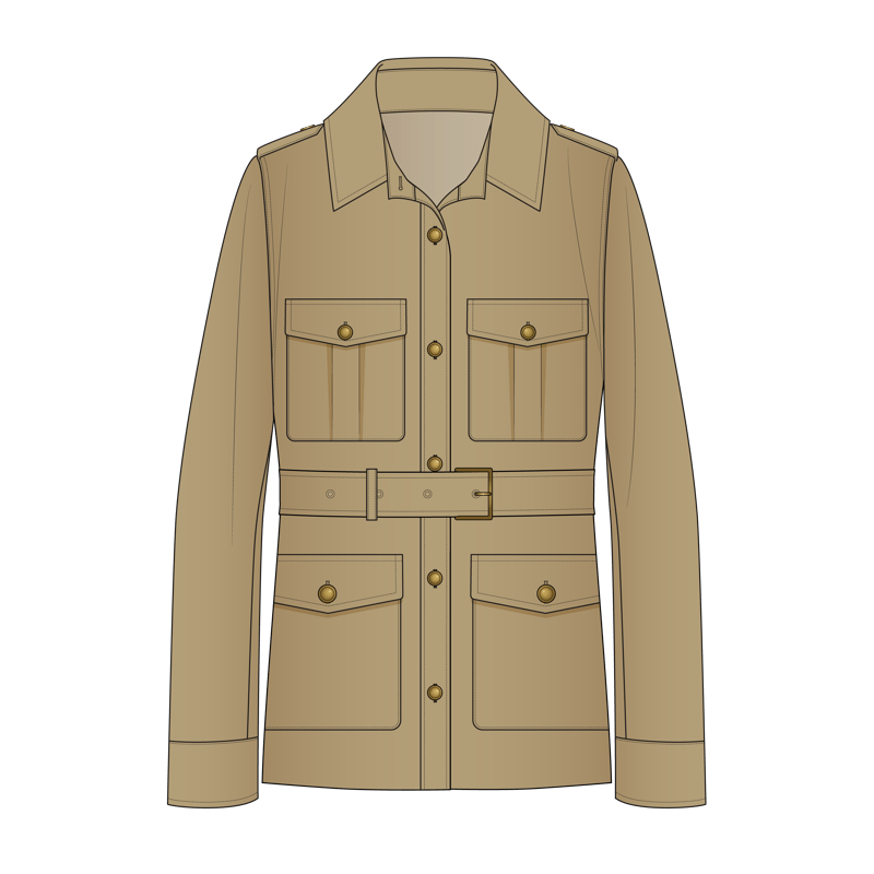 サファリジャケット(safari jacket)のイラスト