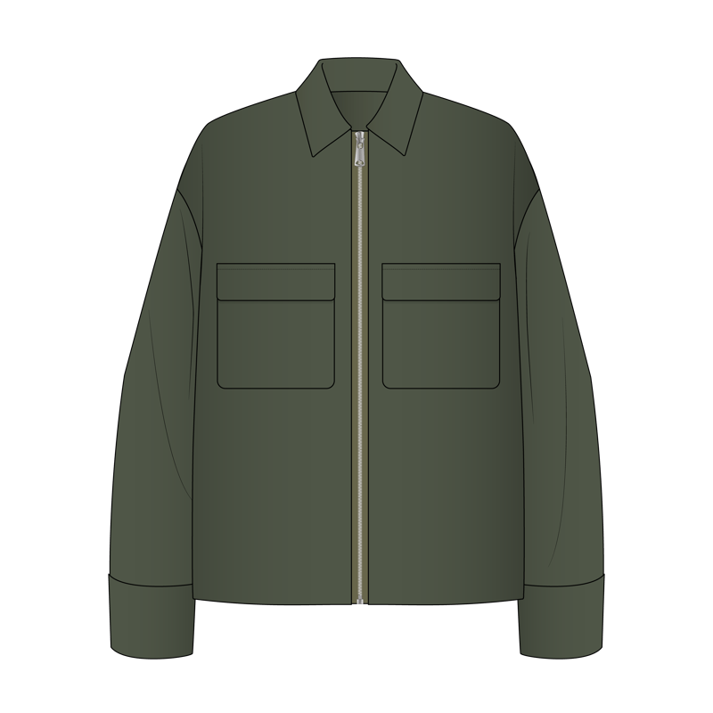 ジップアップジャケット(zip up jacket,zip jacket)のイラスト