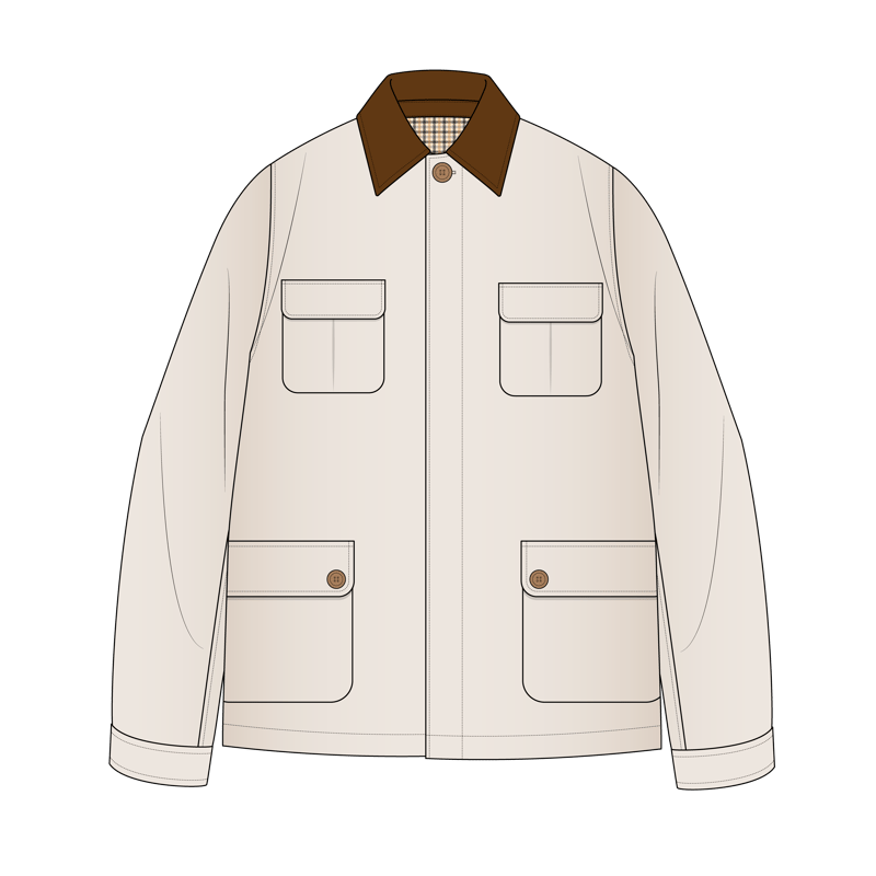 シューティングジャケット(shooting jacket,hunting jacket)のイラスト