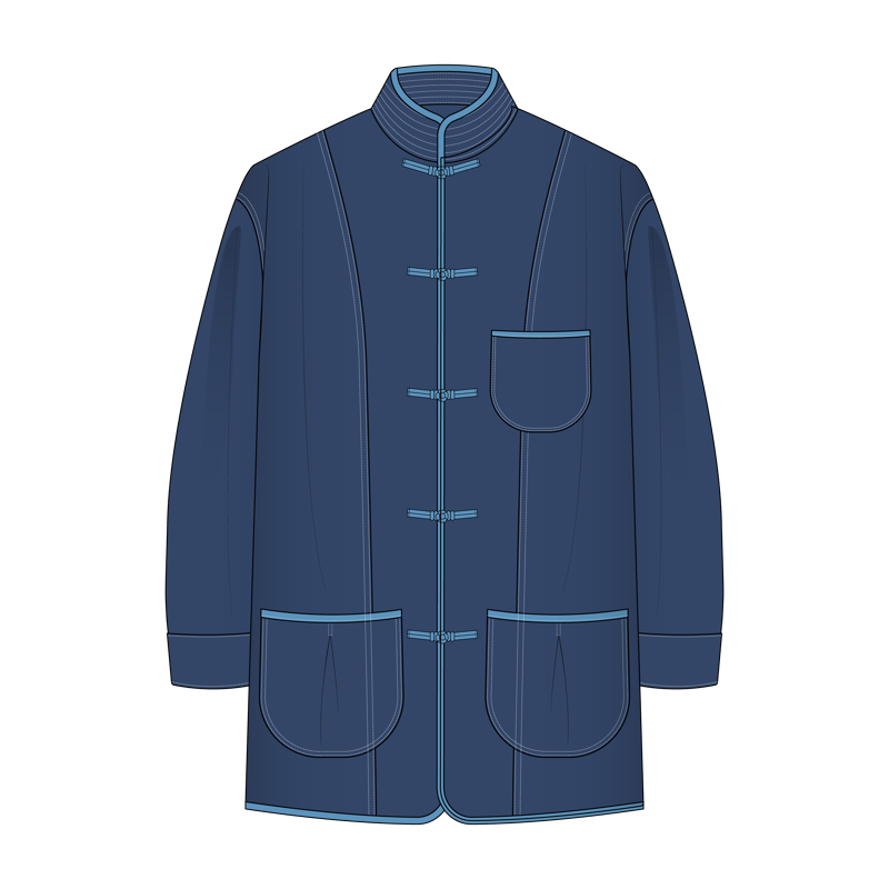 チャイニーズジャケット(Chinese jacket,coolie coat)のイラスト