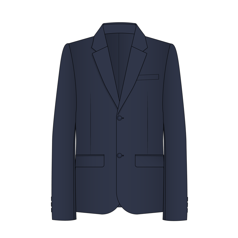 テーラードシングルジャケット(tailored jacket)のイラスト