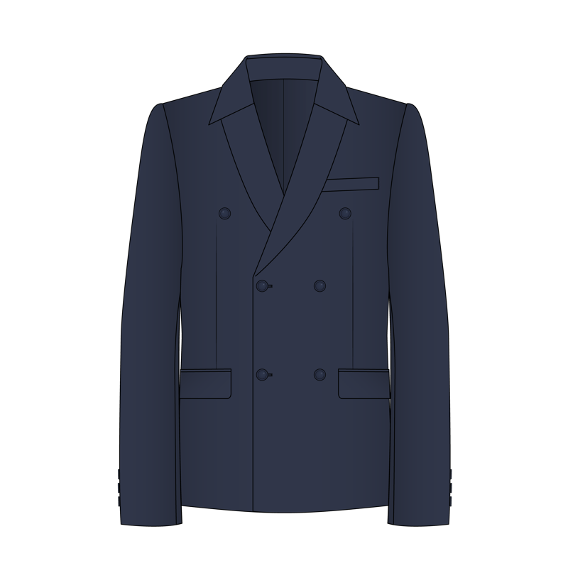 テーラードダブルジャケット(tailored double jacket)のイラスト