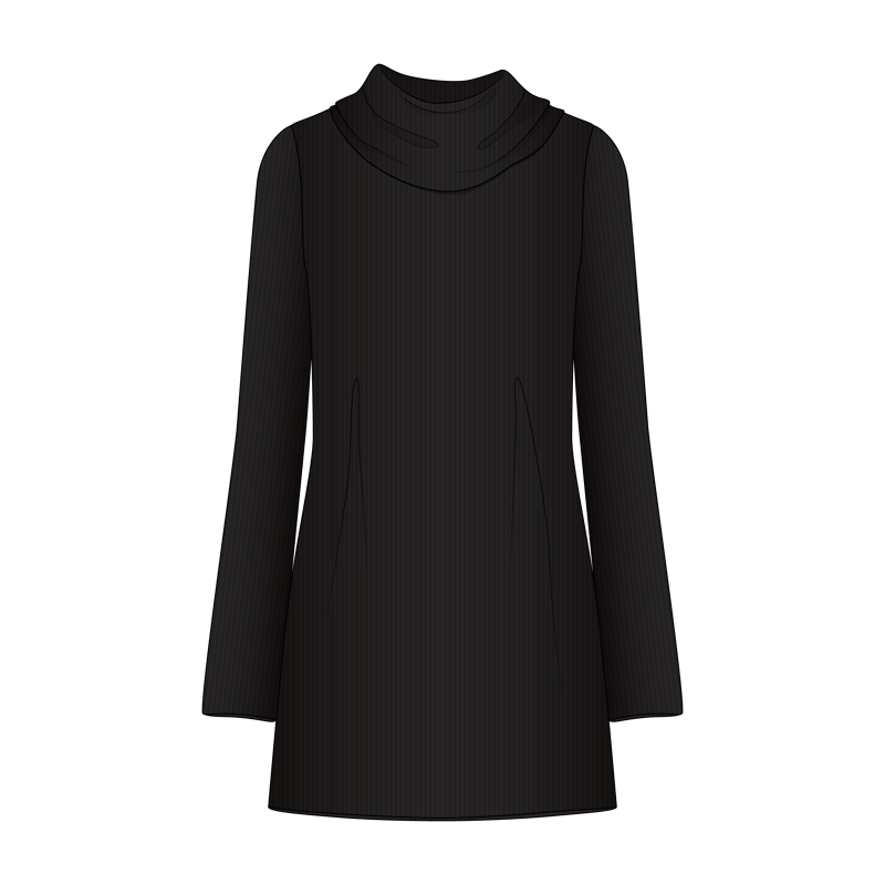 チュニックセーター(tunic sweater,knit tunic)のイラスト