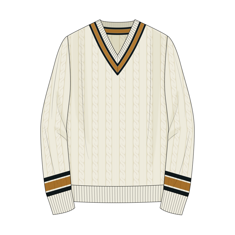 チルデンセーター(tilden sweater,cricket sweater)のイラスト