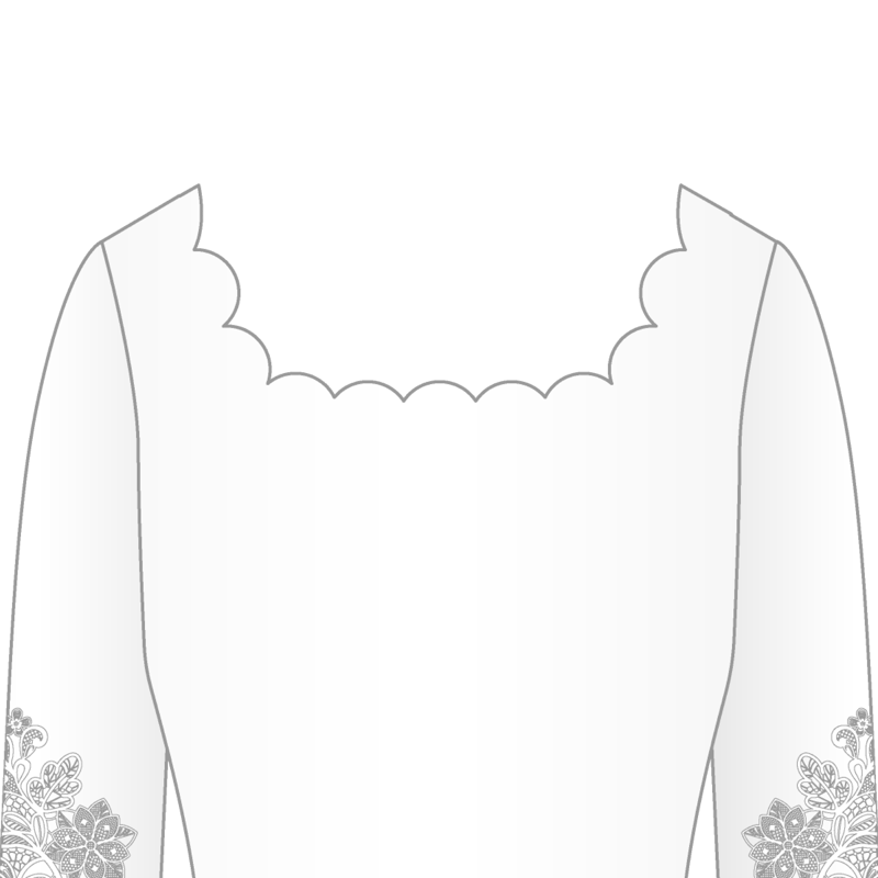 スカラップネック(scalloped neck)のイラスト