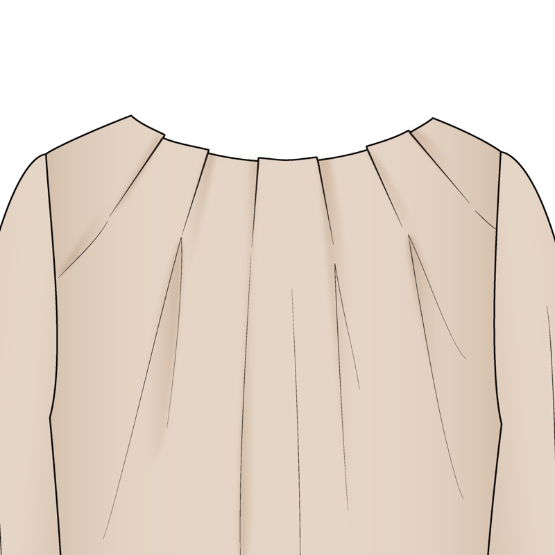 タックネック(tucked neck)のイラスト